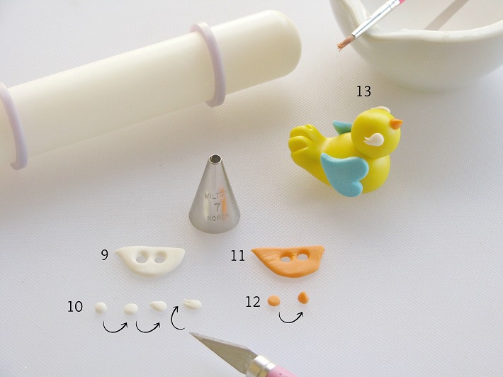 Fondant bird tutorial step 3