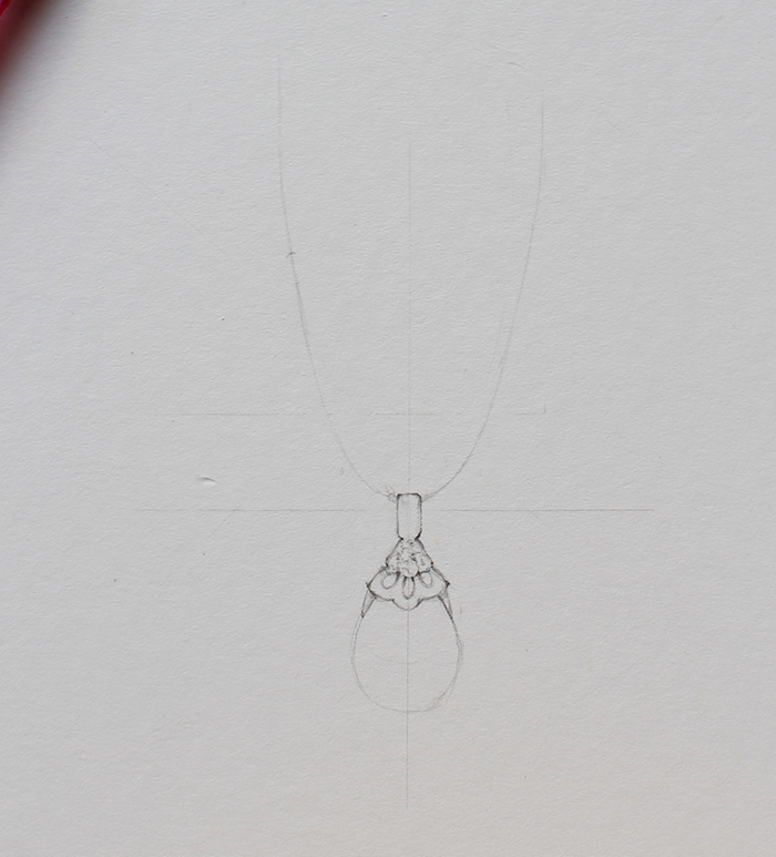 Drawing necklace step 2