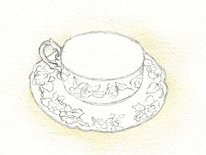 Watercolor teacup background