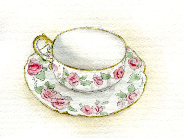 Sweet painted teacup