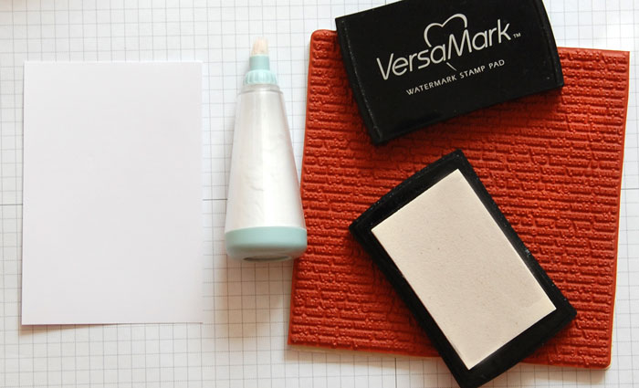 Rainbow Step 1 Stamp background and emboss