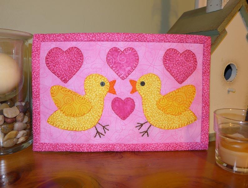 love bird mug rug