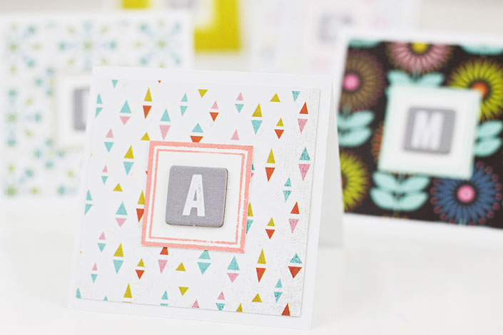 DIY Mini Monogram Notecards