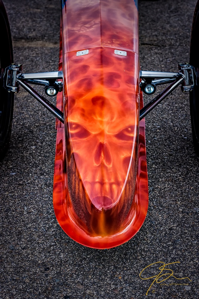 Flaming Skull Nose Art