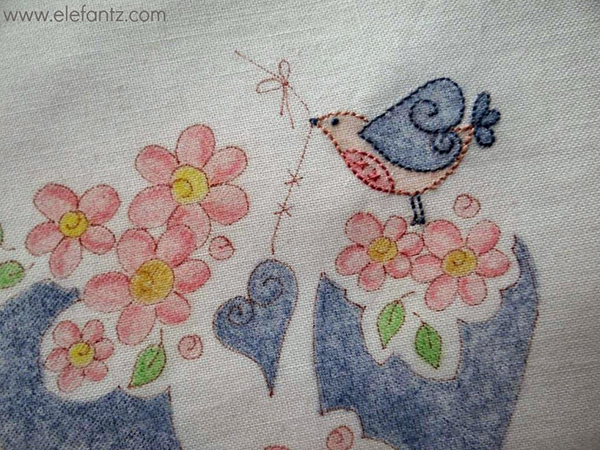 elefantz pencil colored hand embroidery