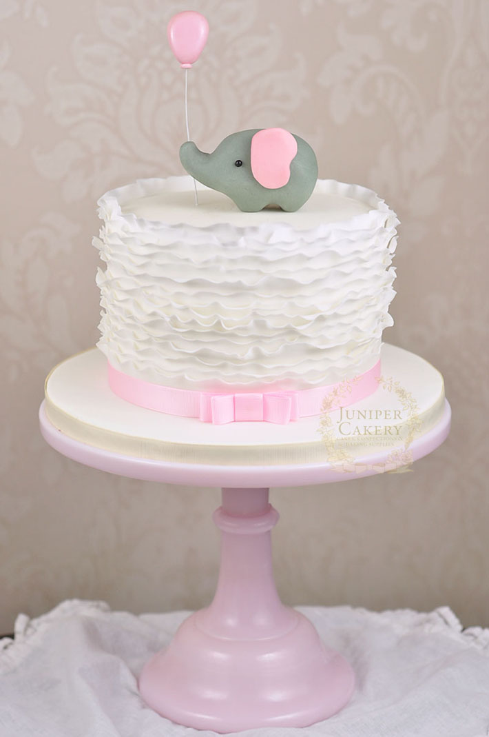 Elephant ruffle cake by Juniper Cakery