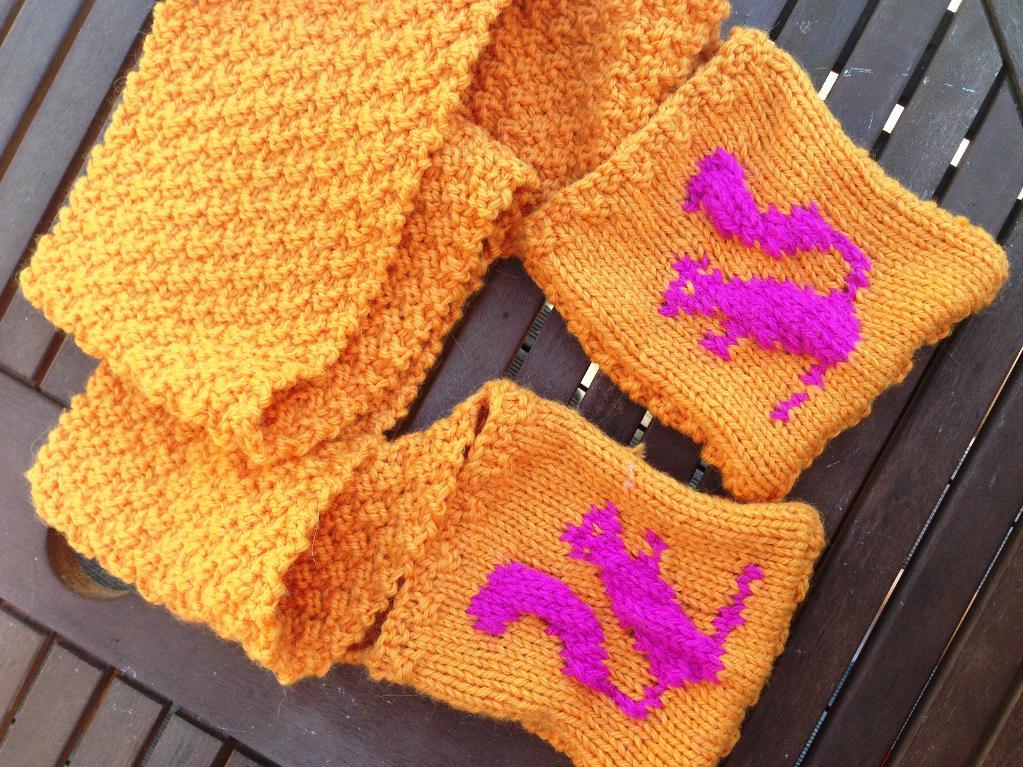 Squirrel Pocket Scarf knitting pattern