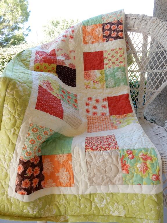 Scrappy Four Patch Lap Quilt