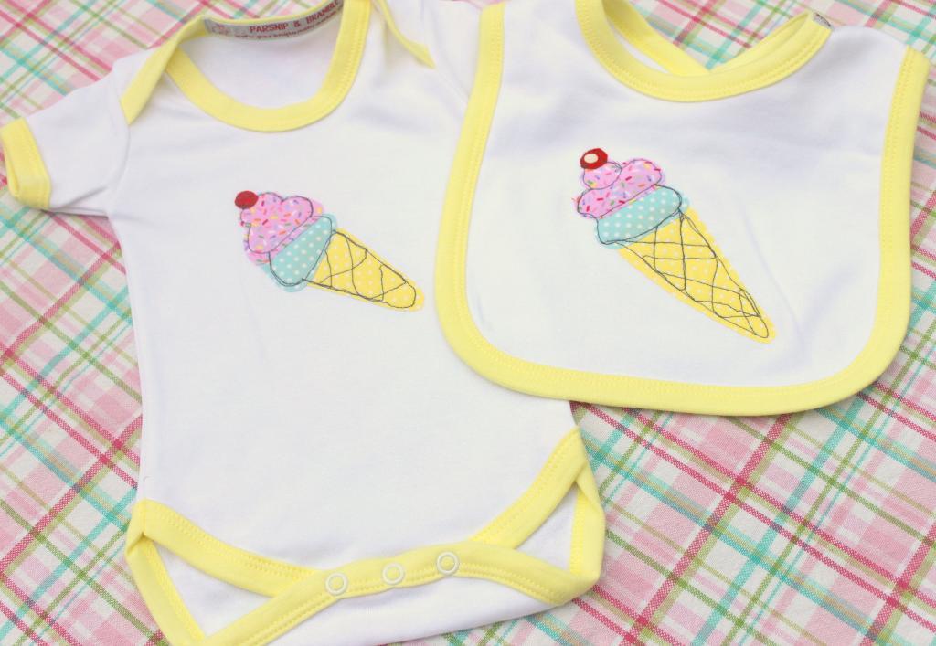 Ice Cream embroidery for DIY Baby