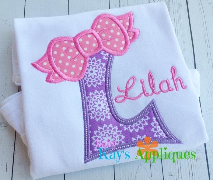 Bow Alpha Applique Set