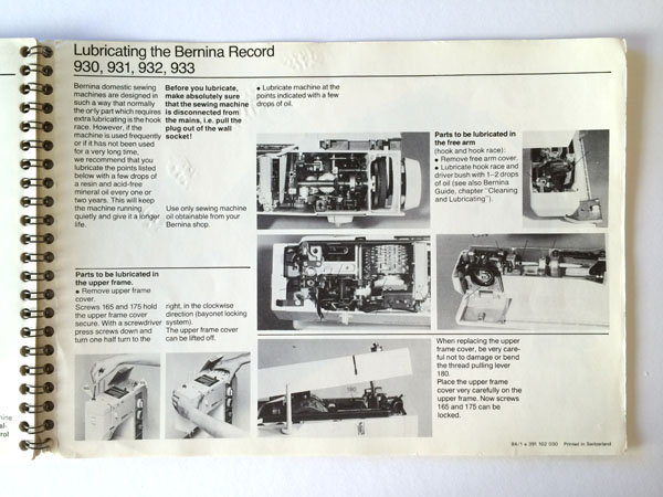 manual oiling chart