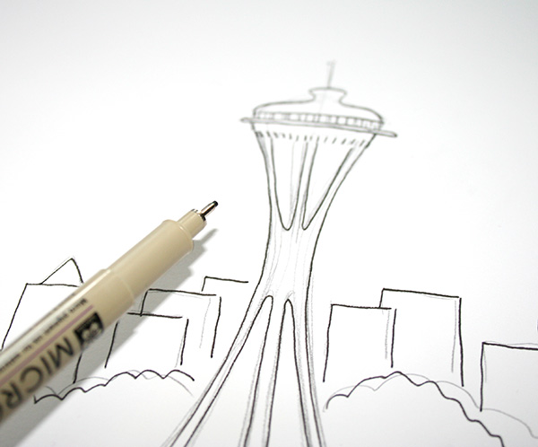 Featured image of post Space Needle Drawings Begin by drawing two vertical lines