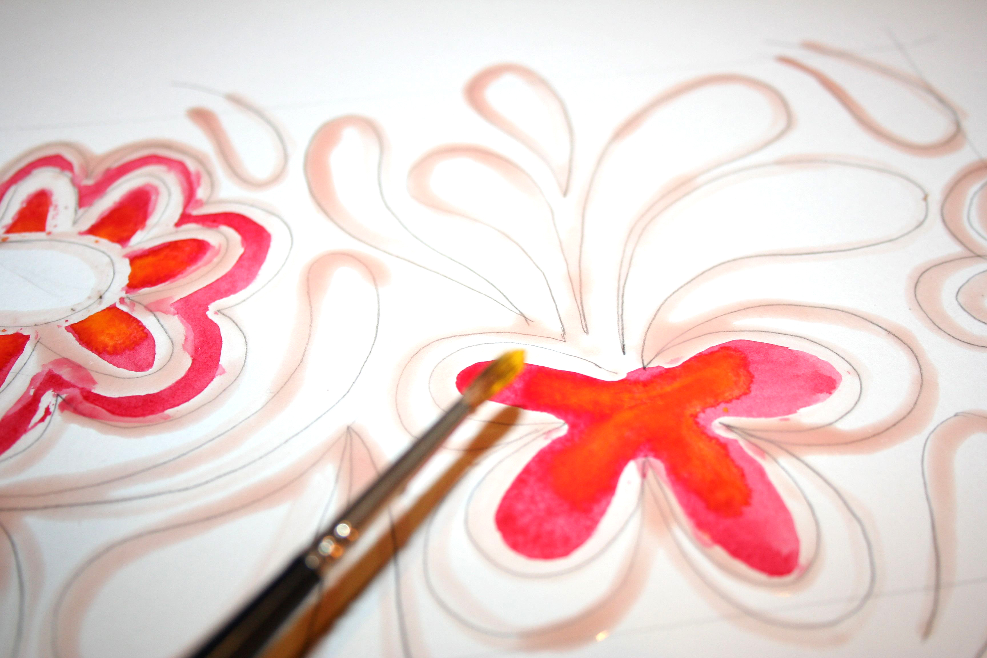 Begin to paint your batik