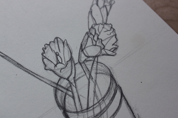 Drawing a flower - refining - step 2