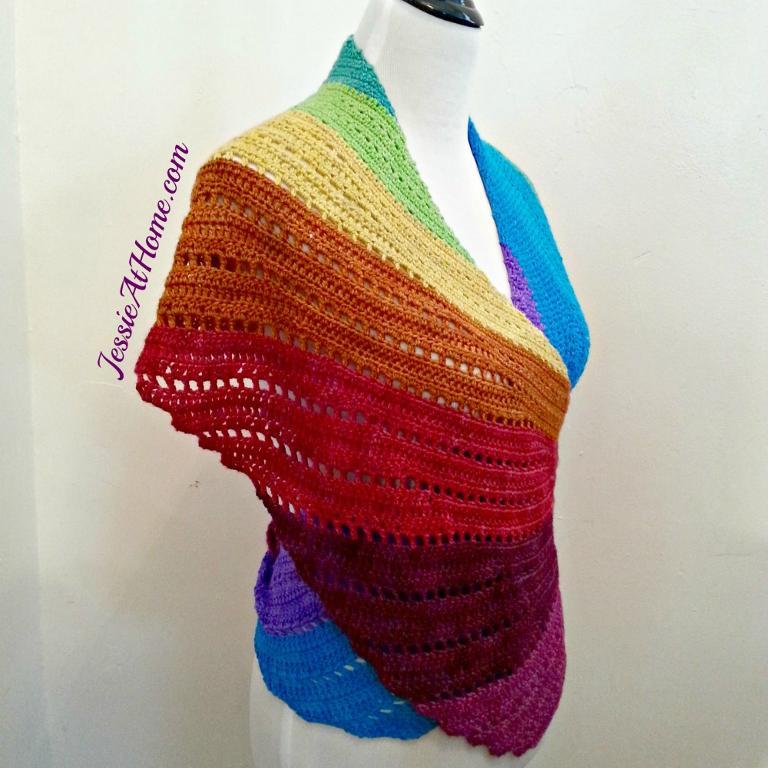 rainbow crochet wrap pattern