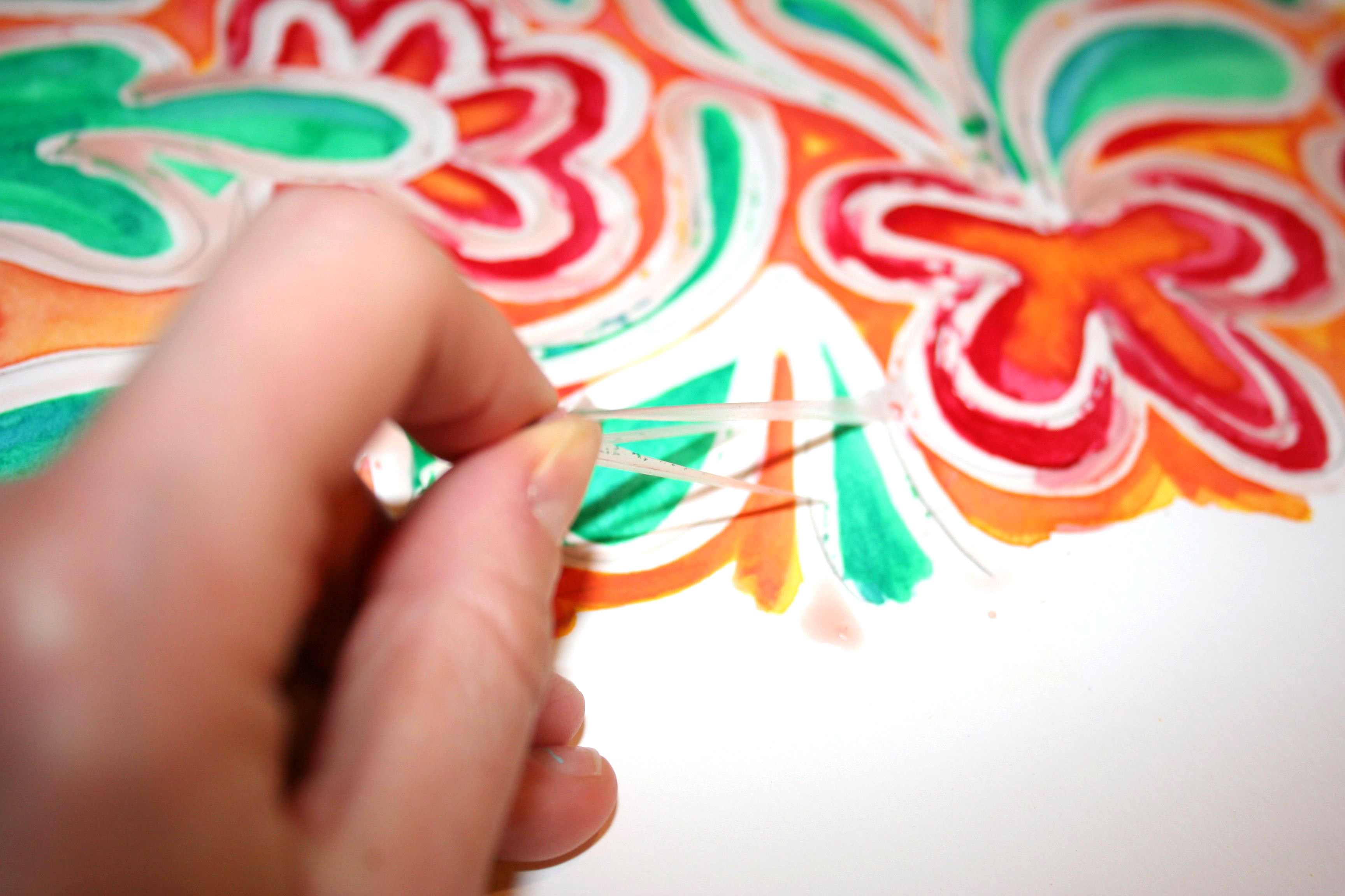 Remove the masking fluid