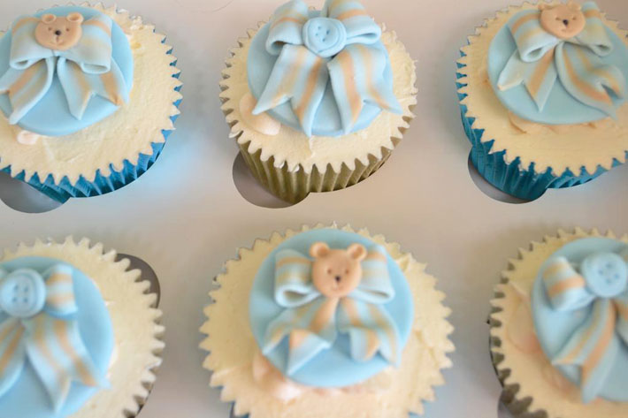 Teddy Christening cupcakes by Bluprint member Roo Q