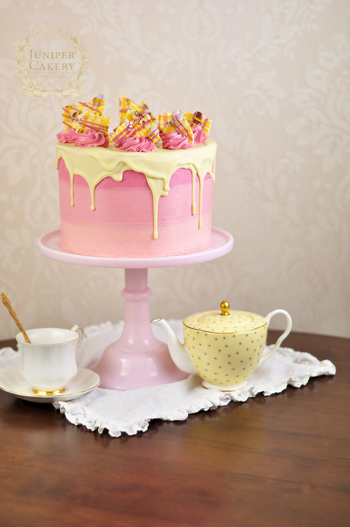 Strawberry Milkshake and White Chocolate bakery-style cake by Juniper Cakery