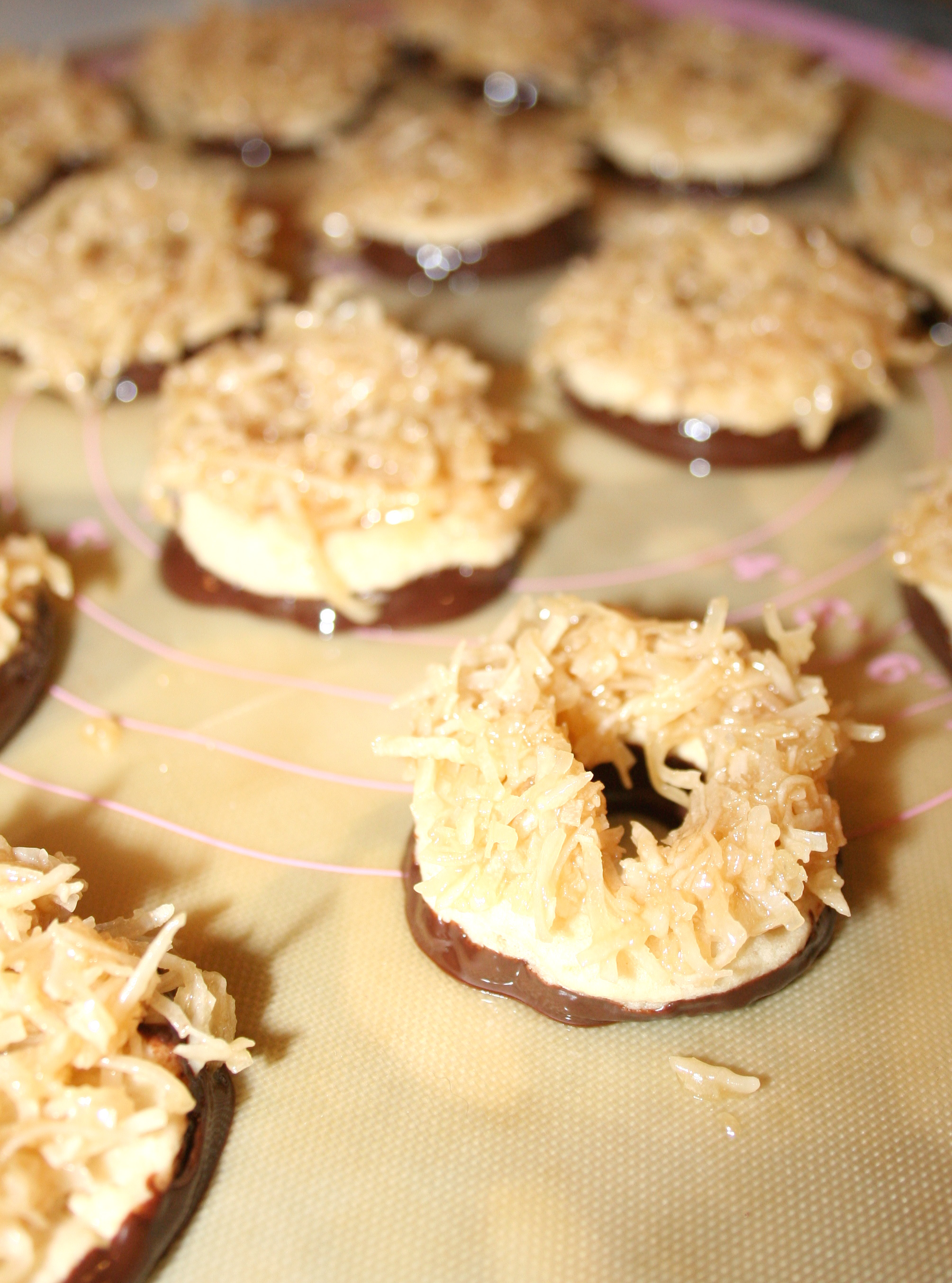 Coconut on top of cookies