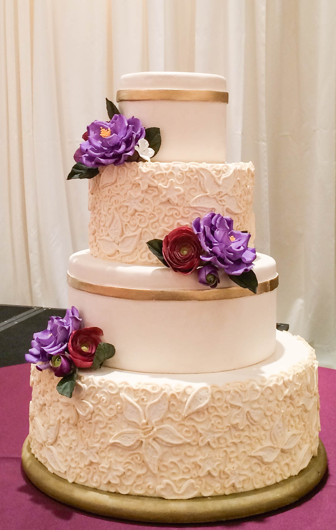 Piped Scroll Wedding Cake | Erin Gardner