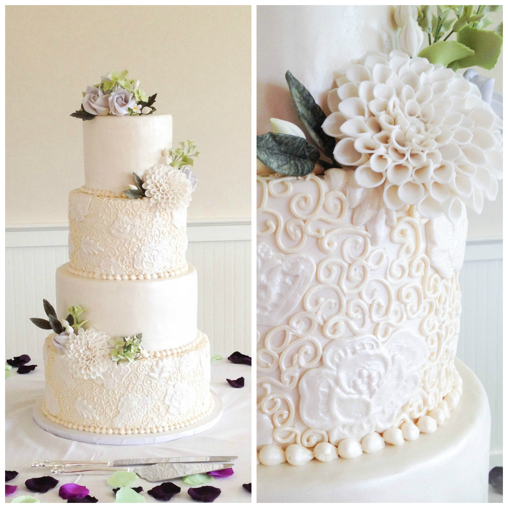 Piped Scroll Wedding Cake | Erin Gardner