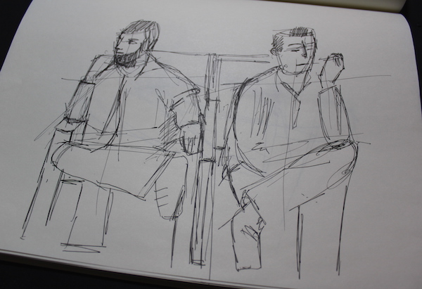 sketching with pen - men