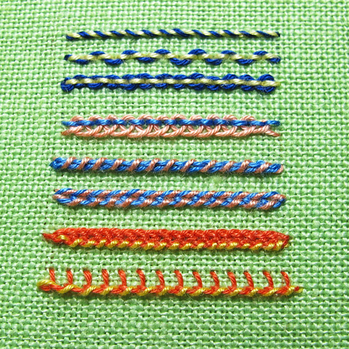 green stitch sampler