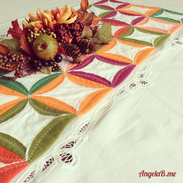 free table runner pattern using flannel