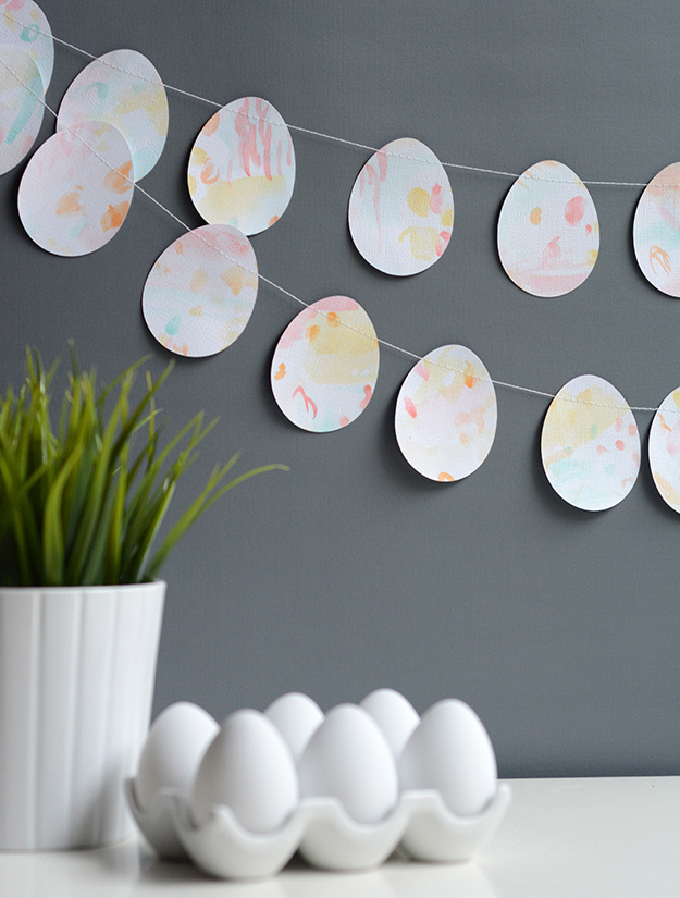 watercolor easter egg garland