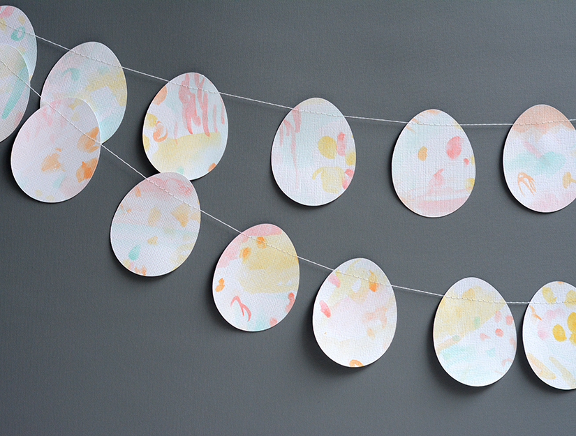 watercolor egg garland