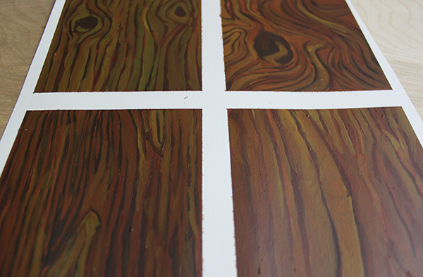 step 3, wood painted texture finished