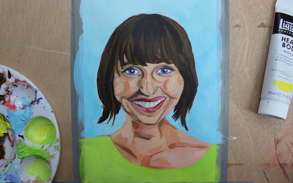 Finished acrylic portrait