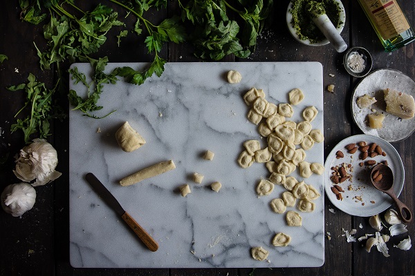 forming homemade pasta