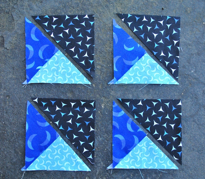 Pair each set of quarter-square triangles