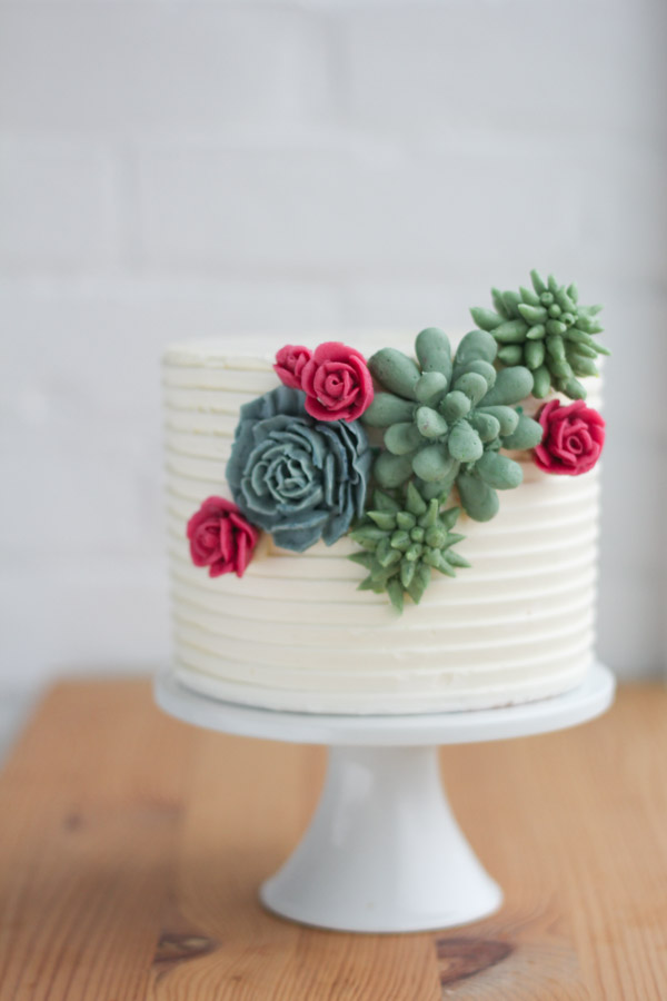 Piped Buttercream Succulents And Flowers by Erica O'Brien | Erin Gardner |Bluprint