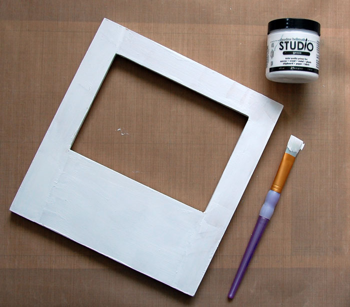 Apply gesso to front of frame