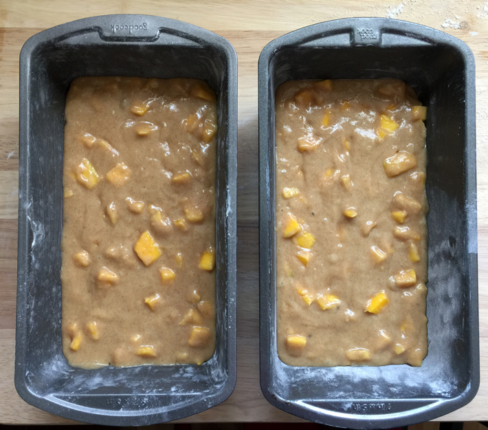 Mango bread recipe: pans