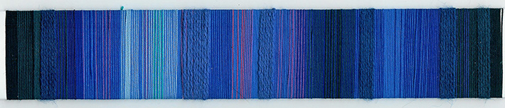 textured blue yarn wrapping