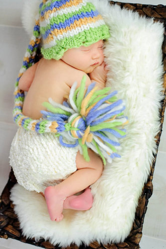 chunky striped stocking hat