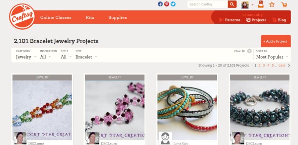 Craftsy web page image