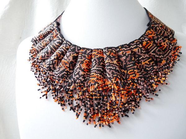 Tiger Mutation Peyote Cuff bead pattern