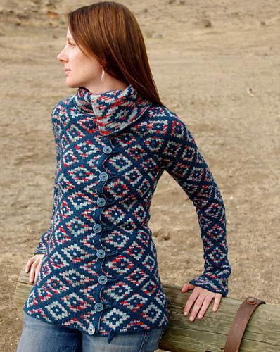 Oblique Motion cardigan knitting pattern