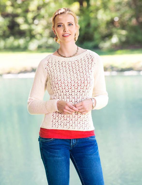 Fleurette Lace Pullover free knitting pattern