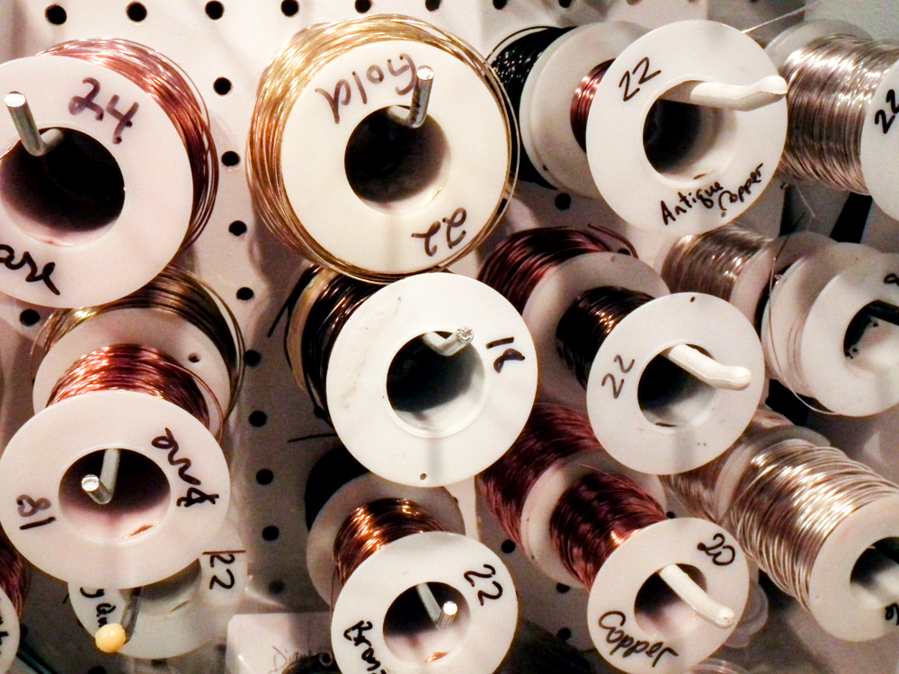 Pegboard storage for jewelry wire