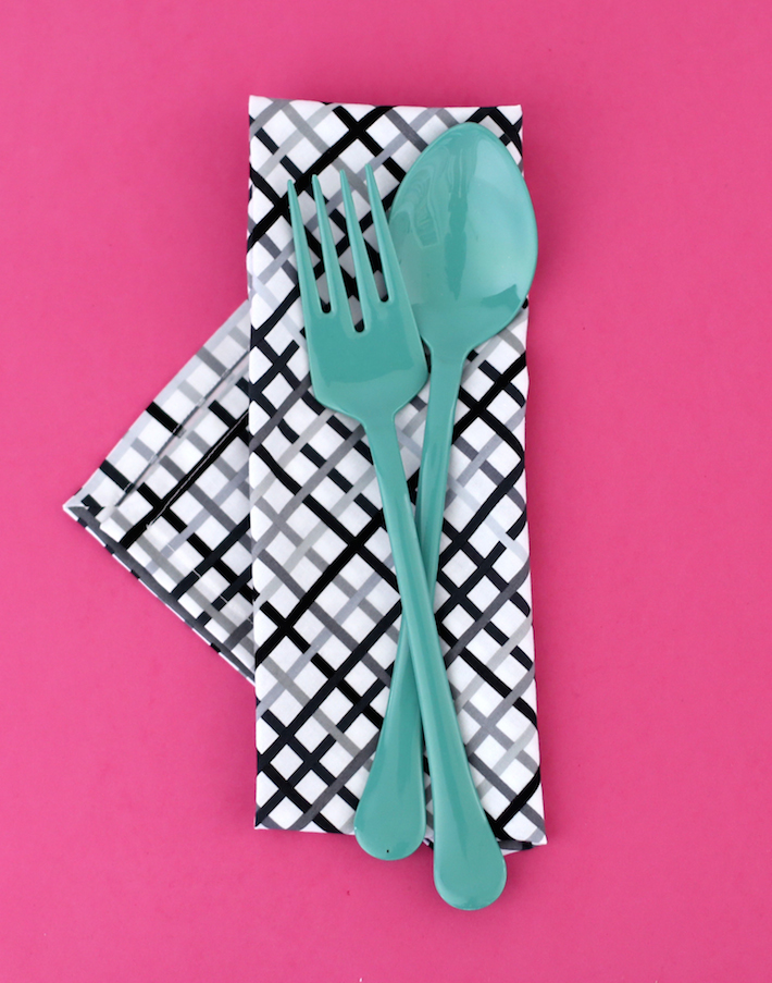DIY Dinner Napkins with Rainbow Remix Fabric