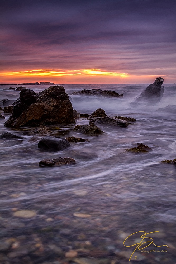 Crashing Waves Under Stormy Skies. Wallis Sands, NH