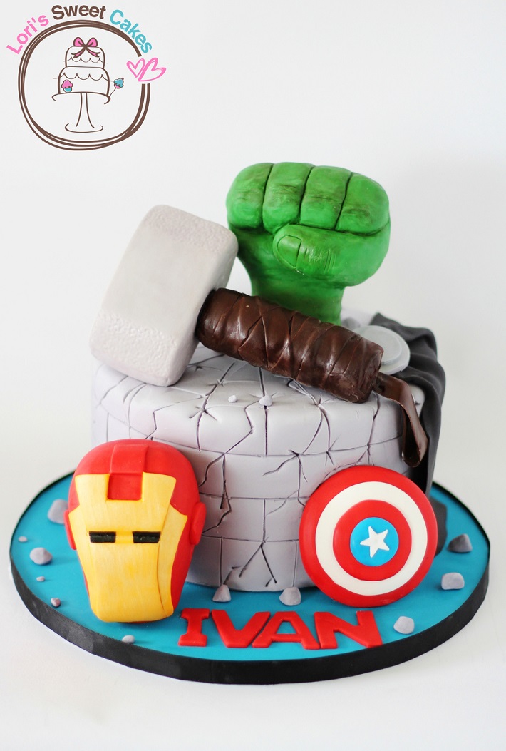 Avengers single tier cake