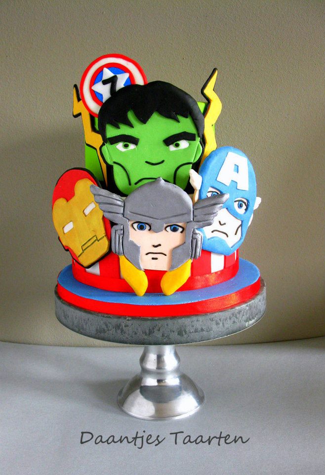 Avengers character cake