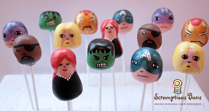 Avengers cake pops