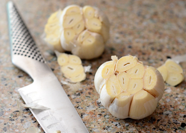 Preparing to make Roasted Garlic
